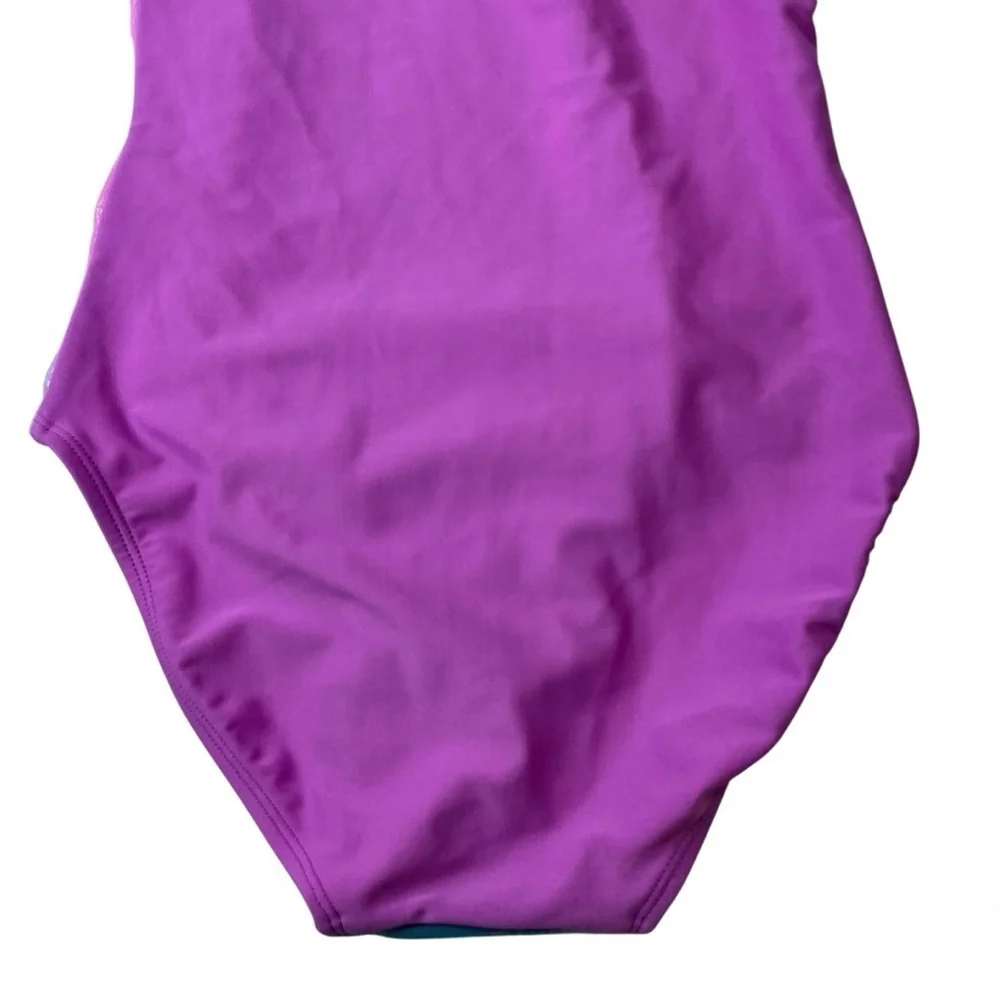 SO Girls One Piece Swimsuit‎ Shimmering Pink and Blue Swimwear Size M
